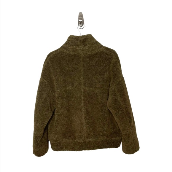 Apiece Apart | Campania Olive Green Faux Fur Bomber Jacket 6 - Picture 4 of 8